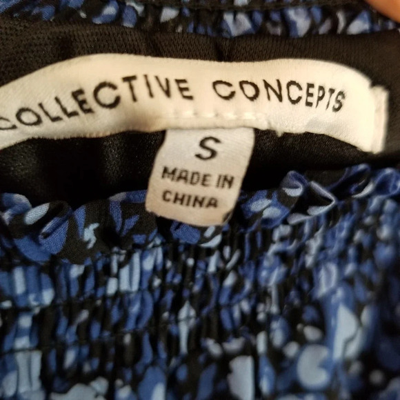 Collective Concepts Womens Maxi One Shoulder Floral Dress S Blue Tiered new - Picture 6 of 11